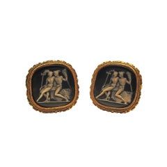 Vintage Neoclassical Cameo "Lovers" Cuff Links