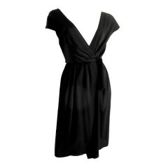 ADELE SIMPSON Elegant Black Wrap Dress