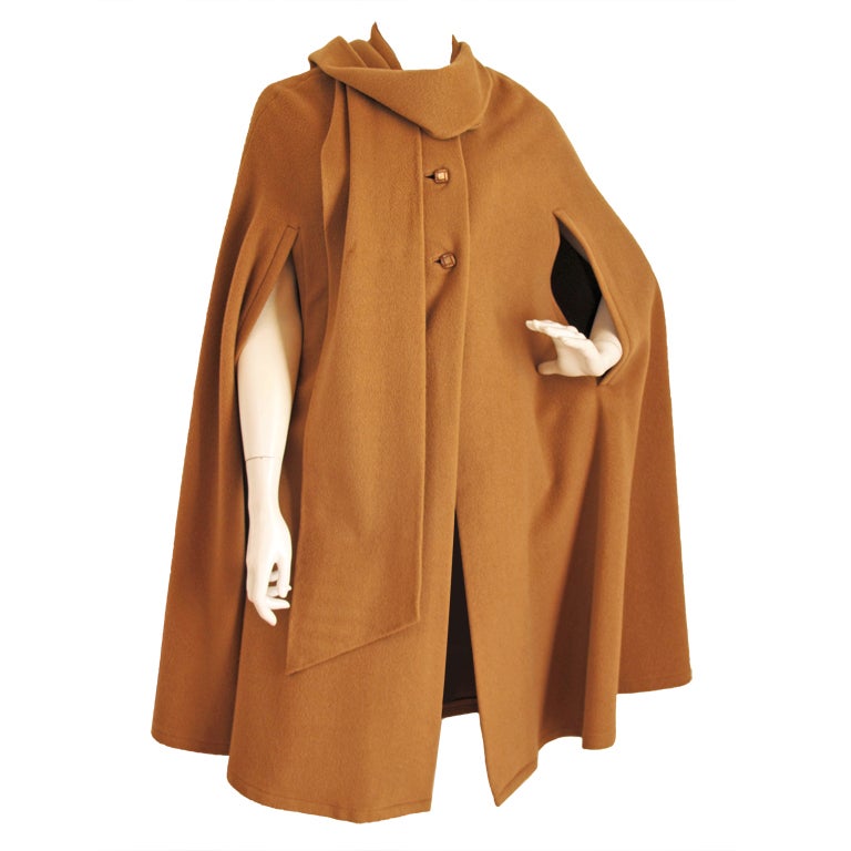 Classic 1960s Camel Vacuna Cashmere Cape at 1stdibs