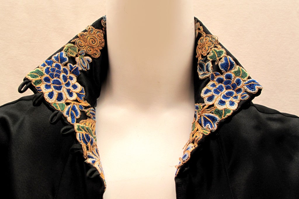 Women's Stunning 1920s Silk Blind Stitch Embroidered Oriental Jacket For Sale
