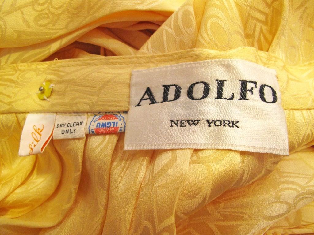 1960s ADOLFO Pastel Yellow Pussy Bow Skirt Set 6