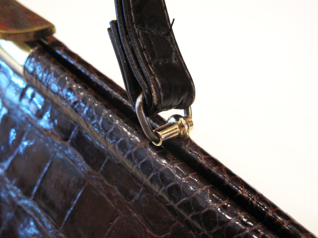 BELLESTONE Long Alligator Purse in Brown 2