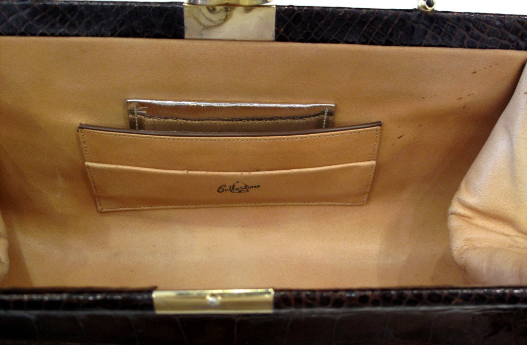 BELLESTONE Long Alligator Purse in Brown 4
