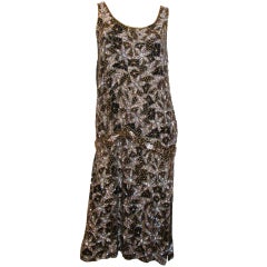 Vintage Beaded and Sequin All Silk Flapper Dress