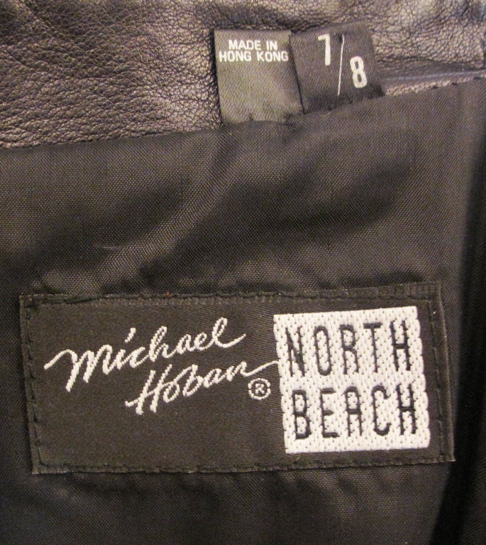 MICHAEL HOBAN NORTH BEACH Leather High Waist Shorts 4