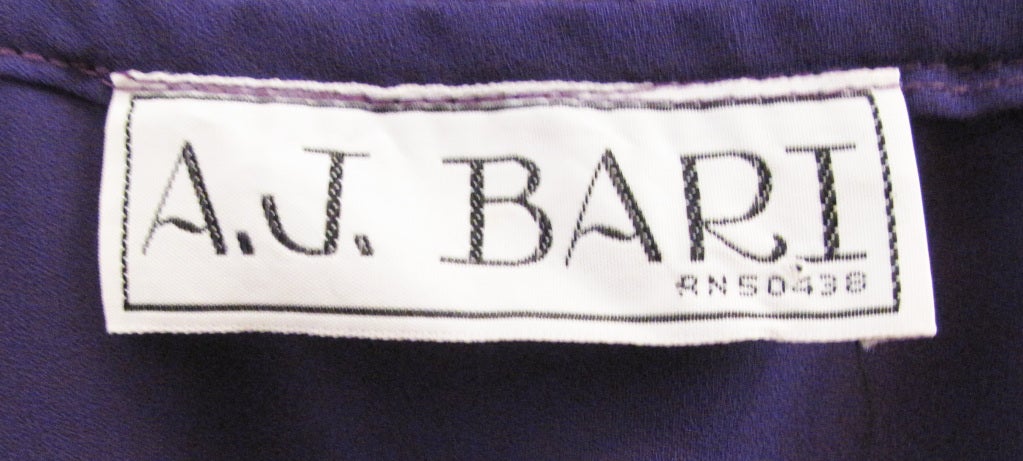 AJ BARI Dragon Print Silk Dress with Purple Slip 4