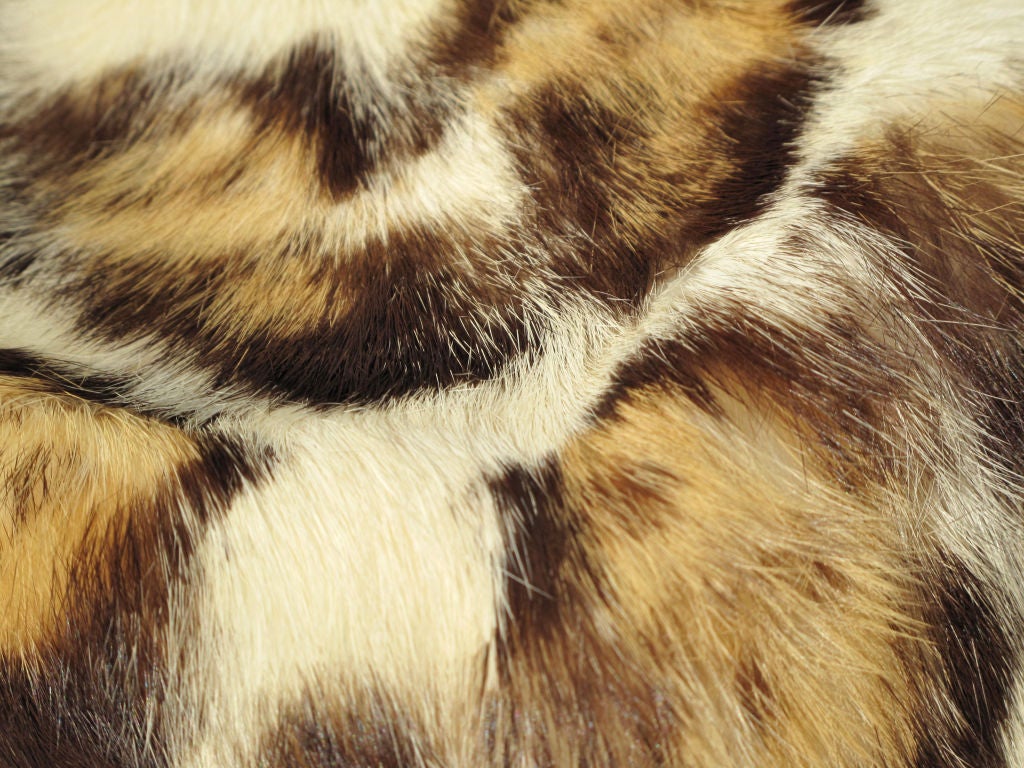 LEOPARD Print RABBIT FUR Hat 1