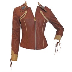Vintage EAST WEST MUSICAL INSTRUMENTS 1970s Rock N Roll Leather Jacket