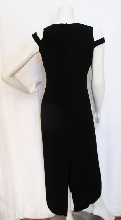 1990s State of Claude Montana Black Column Dress In Excellent Condition For Sale In Brooklyn, NY