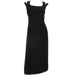 1990s State of Claude Montana Black Column Dress