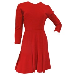 Carolyne Roehm Red Wool Dress