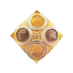 HATTIE CARNEGIE Circle Tone Pin