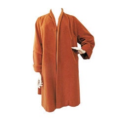 Vintage Beautiful Burnt Umber Vicuna Drapey Overcoat