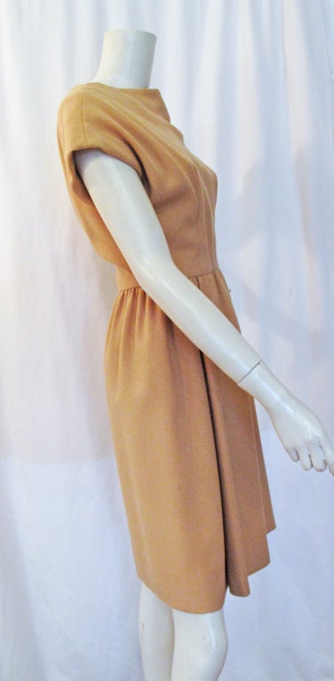 Teal Traina 1960'S Camel Dress In Excellent Condition In Brooklyn, NY