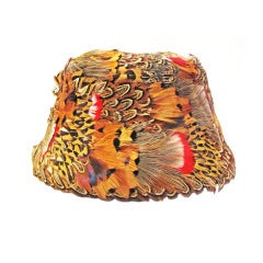 Vintage QUALITY HOUSE Pheasant Feather Hat
