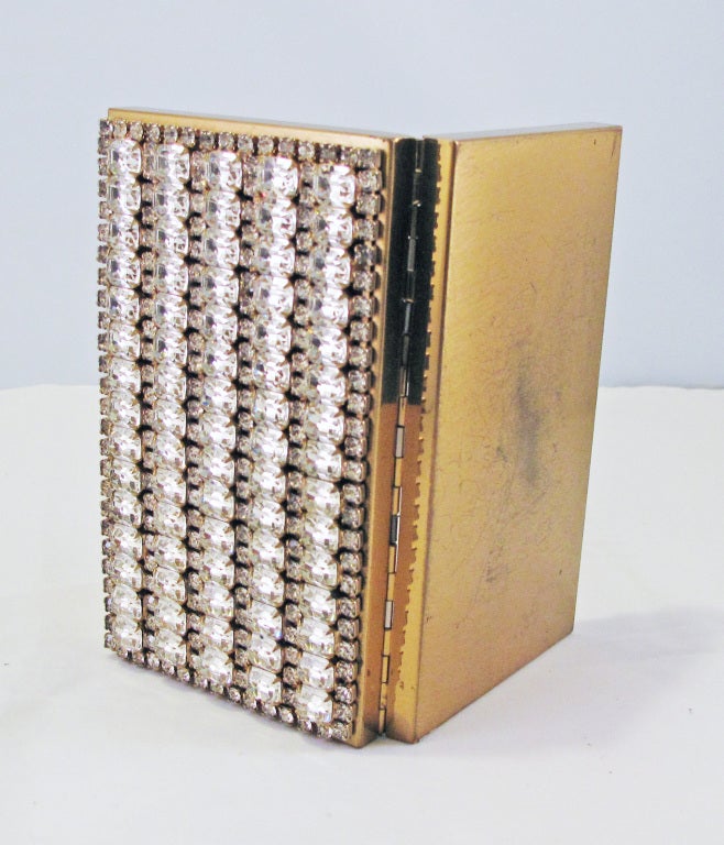 Rhinestone and Gold Tone Vintage Compact Clutch 3
