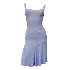 Vintage Herve Leger Lilac Bondage Dress w Flutter Skirt