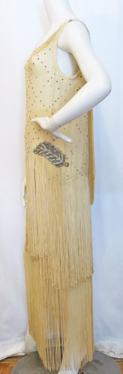 1920s Flapper Fringe Dress with Rhinestones 1