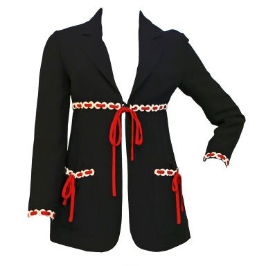 Cheap and Chic by Moschino Black Jacket w Red Ribbon Accent