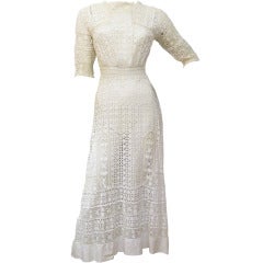 Antique Victorian Lace Cutwork Dress