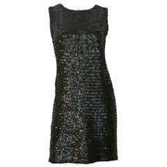 Suzy Perette Black Fully Sequined Cocktail Dress