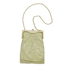 Retro Whiting & Davis White Metal Mesh Evening Bag