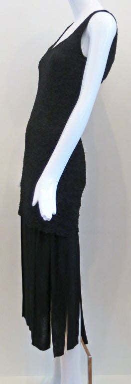 1990s Laundry by Shelli Segal Lace Dress w Wide Ribbon Fringe