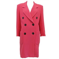 Vintage Escada Bright Salmon Wool/Cashmere Oversized Coat