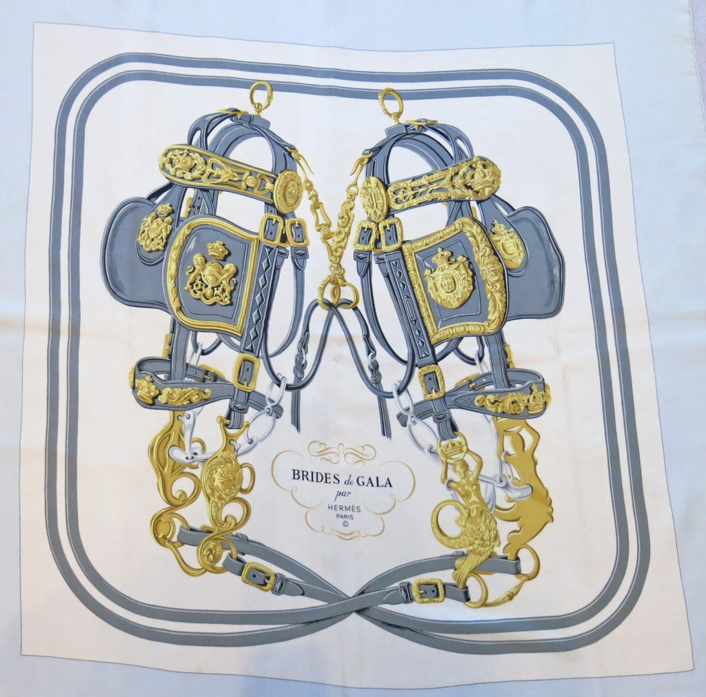 Please contact dealer prior to purchase for White Glove shipping options.

Hermes Brides de Gala par Silk Scarf