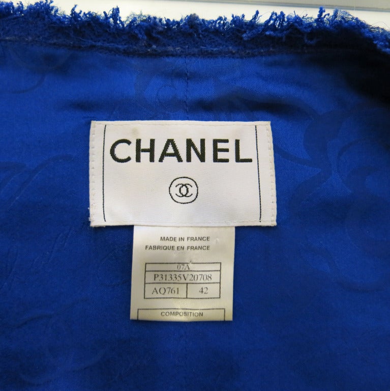 Stunning Royal Blue Chanel Jacket with Metallic Copper Trim 1
