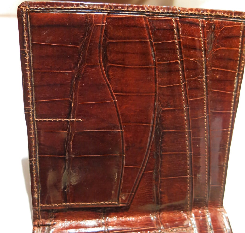 Rare Argentina Industria Vintage Mint Condition Alligator Skin Wallet In Excellent Condition In Brooklyn, NY