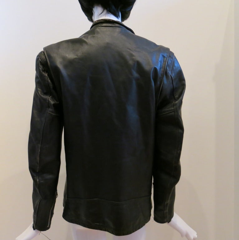 Women's or Men's 1960s Beck /Schott Men's Black Leather Cafe Jacket