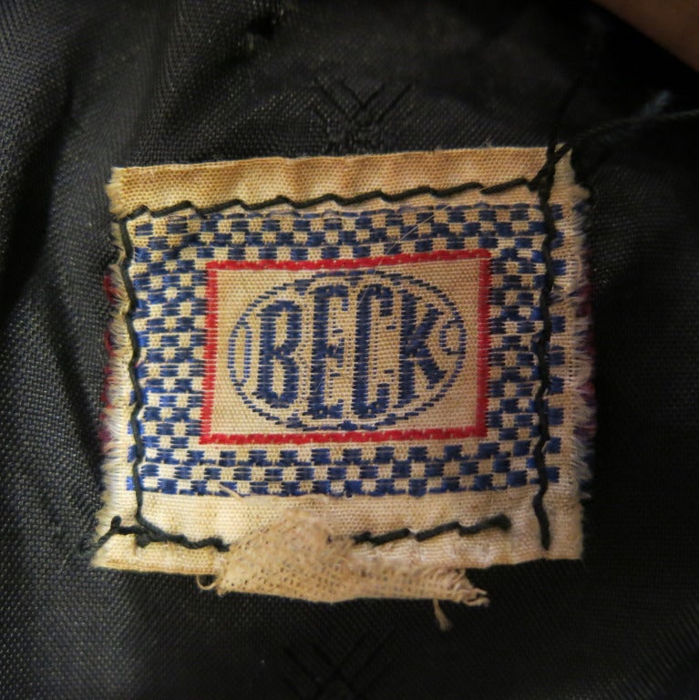 1960s Beck /Schott Men's Black Leather Cafe Jacket 3