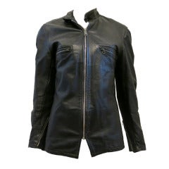 Vintage 1960s Beck /Schott Men's Black Leather Cafe Jacket