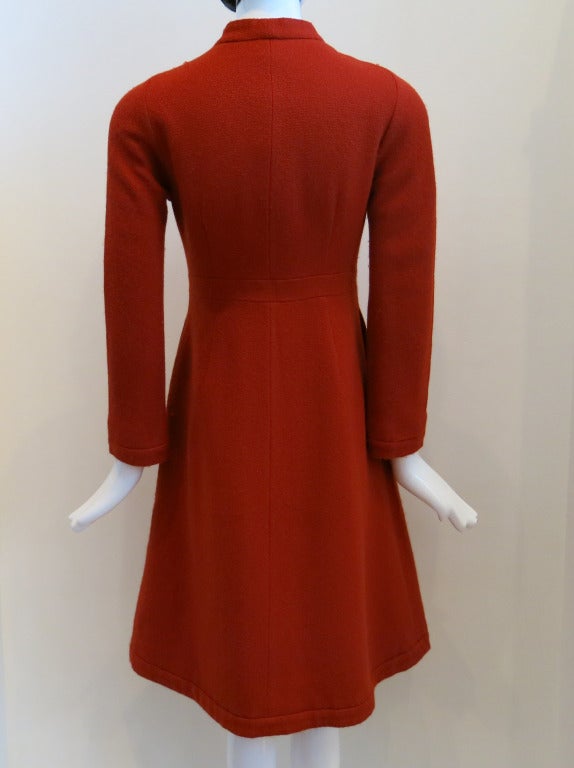 Vintage Sybilla Red/Orange Nubby Wool Coat In Excellent Condition In Brooklyn, NY