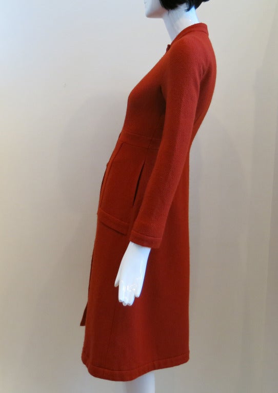 Women's Vintage Sybilla Red/Orange Nubby Wool Coat