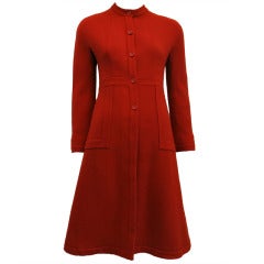Retro Sybilla Red/Orange Nubby Wool Coat