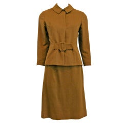 1960s Brown Vicuña Wool Skirt Suit Set 8