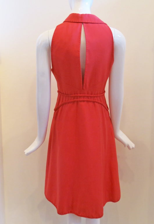 Women's Ralph Rucci Chado Coral Cutout Back Dress For Sale