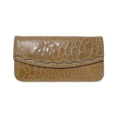 Exotic Skin Caramel Clutch with Strap