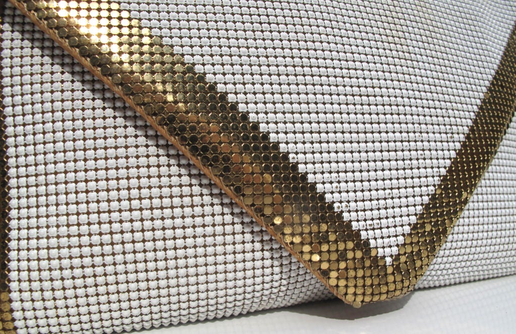 WHITING & DAVIS by LEO NARDUCCI Gold & White Metallic Purse 1