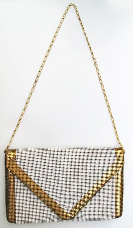 WHITING & DAVIS by LEO NARDUCCI Gold & White Metallic Purse 4