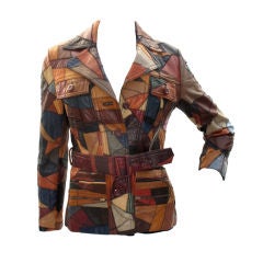 Vintage 1970s Quilted Patchwork Leather Jacket