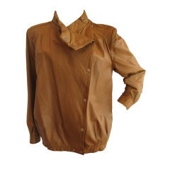 Vintage PACO RABANNE Camel Colored Leather Jacket