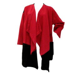 PATRICK KELLY Red & Black Drape Coat