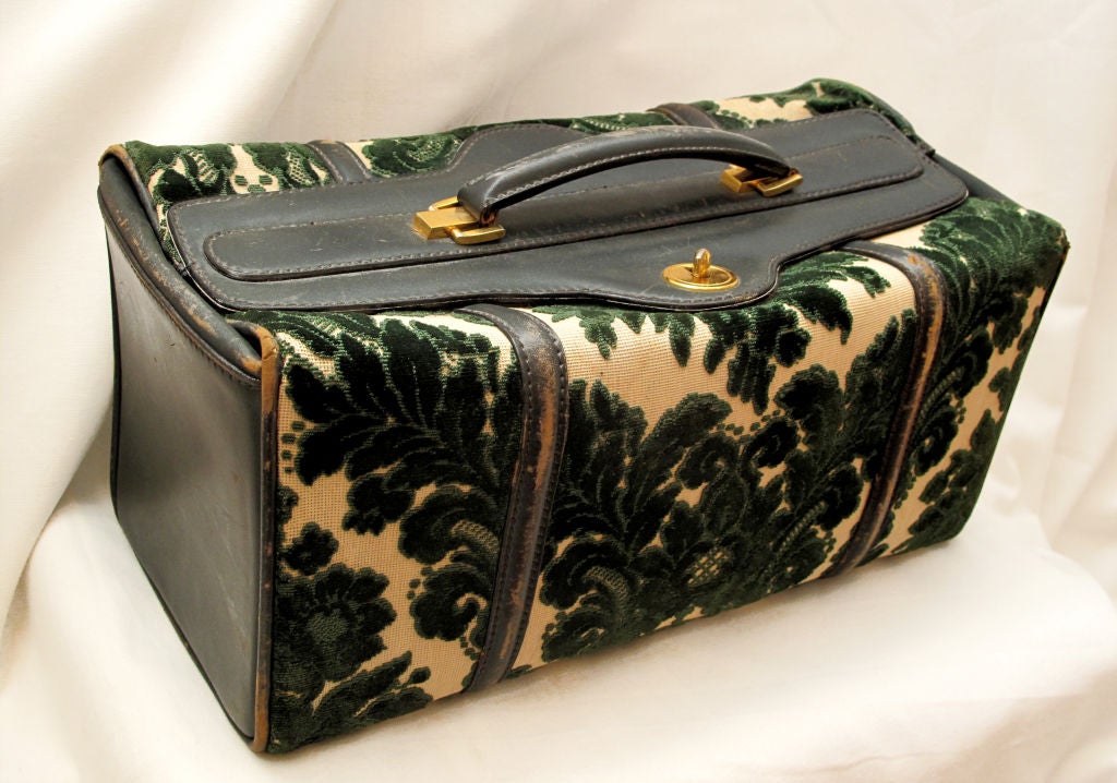 Women's Leather & Tapestry Mary Poppins Bag