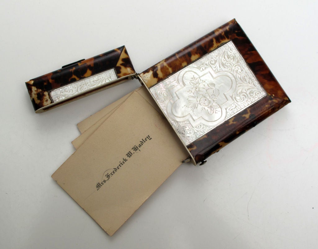 Victorian Tortoise and Mother of Pearl Calling Card Case at 1stDibs
