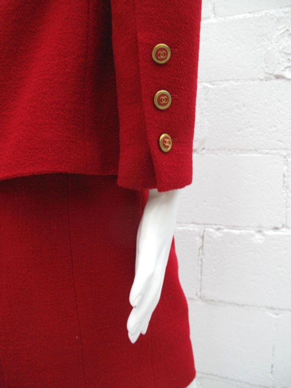 Red CHANEL BOUTIQUE Skirt Suit 1