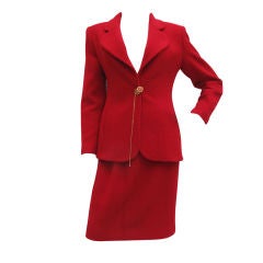 Red CHANEL BOUTIQUE Skirt Suit