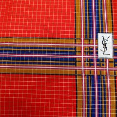 Extra Large YVES ST. LAURENT Plaid Scarf